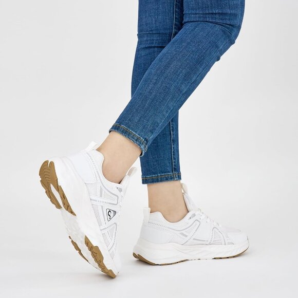 Women's Beige White Running Workout Sports Training Athletic Sneakers Shoes - Picture 7 of 7